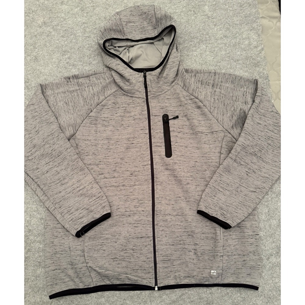 Eddie Bauer Men's Full Zip Hoodie Sweatshirt Comfy Heather Gray Size XXL
